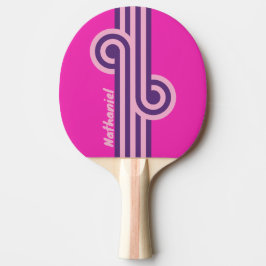 Pala De Ping Pong Retro Pink Sky Loop con Nombre