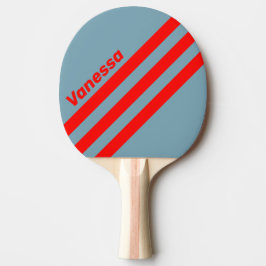 Pala De Ping Pong Retro Red Sea Three Angled Striping with Name
