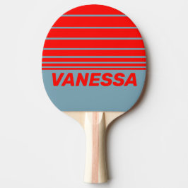 Pala De Ping Pong Retro Red Sea Three Horizon Striping with Name