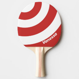 Pala De Ping Pong Retro Red Three Circle Stripe with Name