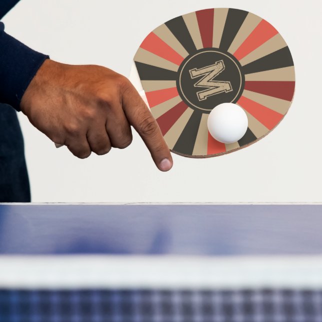 Pala De Ping Pong Retro Route 66 Sunburst Paddle (in situ)