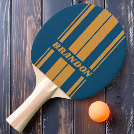 Pala De Ping Pong Retro Royal Gold Dual Board Rayas con Nombre