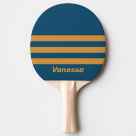 Pala De Ping Pong Retro Royal Gold Three Across Striping with Name