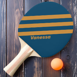 Pala De Ping Pong Retro Royal Gold Tres Franjas con Nombre