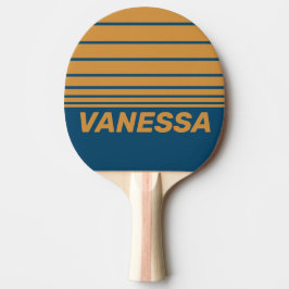 Pala De Ping Pong Retro Royal Gold Tres Franjas Horizontales con Nom