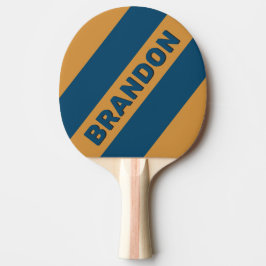 Pala De Ping Pong Retro Royal Gold Tres Franjas Negras con Nombre
