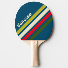 Pala De Ping Pong Retro Rugby Angled Striping with Name