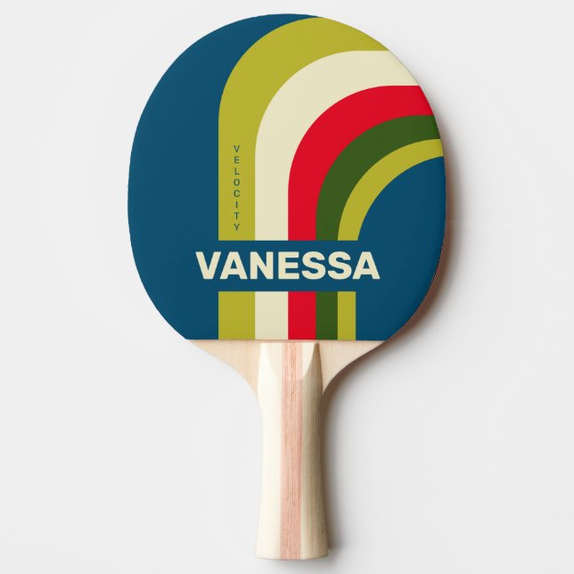 Pala De Ping Pong Retro Rugby Arch with Name (Anverso)