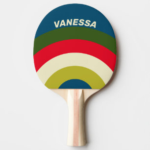 Pala De Ping Pong Retro Rugby Rising Stripe con Nombre