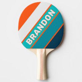 Pala De Ping Pong Retro Salvavidas Negrita Rayada con Nombre