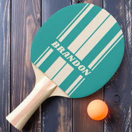 Pala De Ping Pong Retro Sea Breeze Tablas Dobles Rayas con Nombre