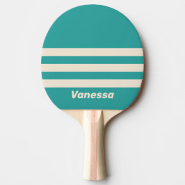 Pala De Ping Pong Retro Sea Breeze Three Across Striping with Name