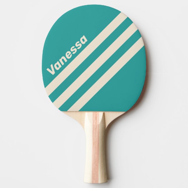 Pala De Ping Pong Retro Sea Breeze Three Angled Striping with Name (Anverso)