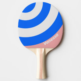 Pala De Ping Pong Retro Sea Kiss Circle Stripe with Name