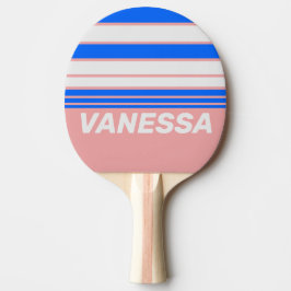 Pala De Ping Pong Retro Sea Kiss Horizon Striping with Name