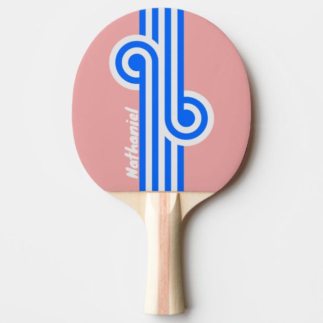 Pala De Ping Pong Retro Sea Kiss Loop con Nombre (Anverso)