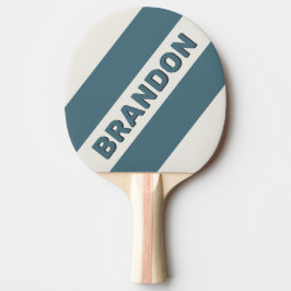 Pala De Ping Pong Retro Slate Gray Tres Bandas Negrita con Nombre