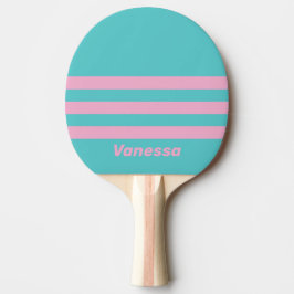 Pala De Ping Pong Retro South Beach con rayas y nombre