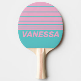 Pala De Ping Pong Retro South Beach Horizon Striping con nombre
