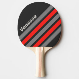 Pala De Ping Pong Retro Stormy Sky Angled Striping with Name