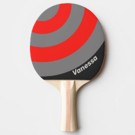 Pala De Ping Pong Retro Stormy Sky Circle Stripe with Name