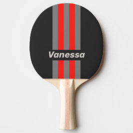 Pala De Ping Pong Retro Stormy Sky Pin Stripes with Name