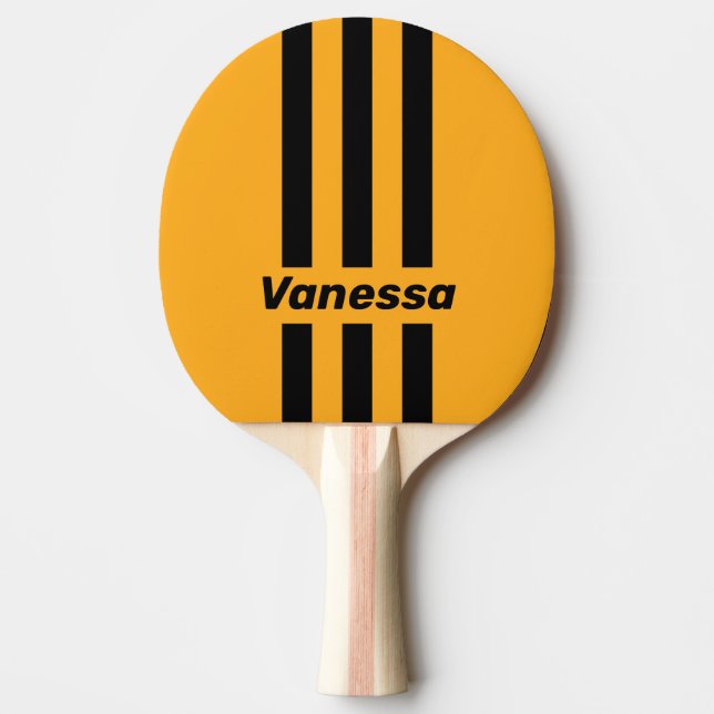 Pala De Ping Pong Retro Sunflower Buzz Three Pin Stripes with Name (Anverso)