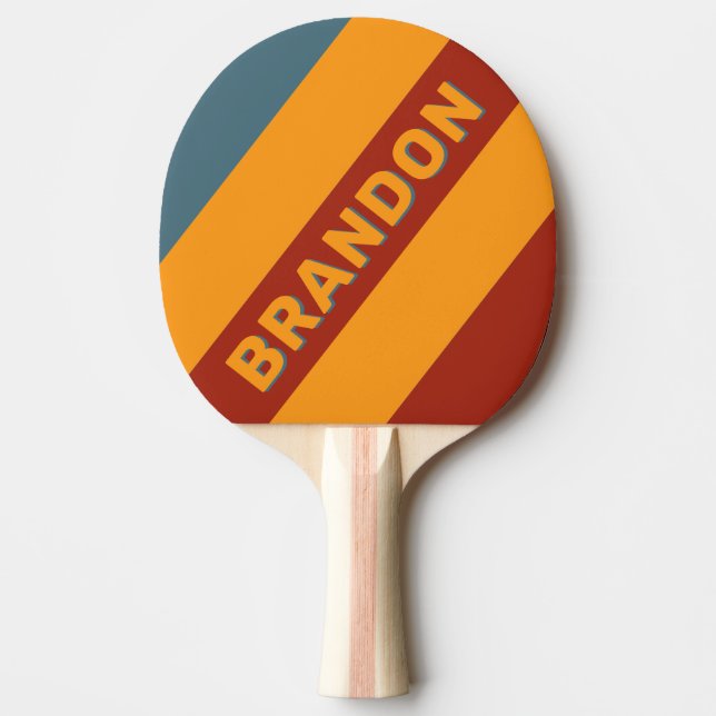 Pala De Ping Pong Retro Sunrise en las bandas negrita de pizarra con (Anverso)