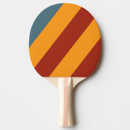 Pala De Ping Pong Retro Sunrise sobre las rayas negritas de pizarra