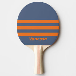 Pala De Ping Pong Retro Sunset Shoreline Three Across Stripe & Name