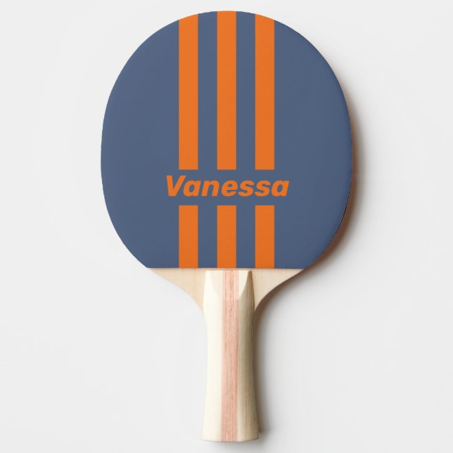 Pala De Ping Pong Retro Sunset Shoreline Three Pin Stripes with Name (Anverso)