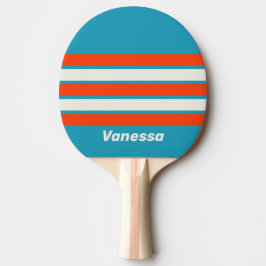 Pala De Ping Pong Retro Sunset Tide Rush Across Striping with Name