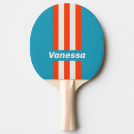 Pala De Ping Pong Retro Sunset Tide Rush Pin Stripes with Name