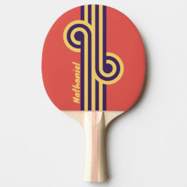 Pala De Ping Pong Retro Surf Atardecer Bucle con Nombre