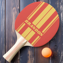 Pala De Ping Pong Retro Surf Sunset de doble placa con nombre