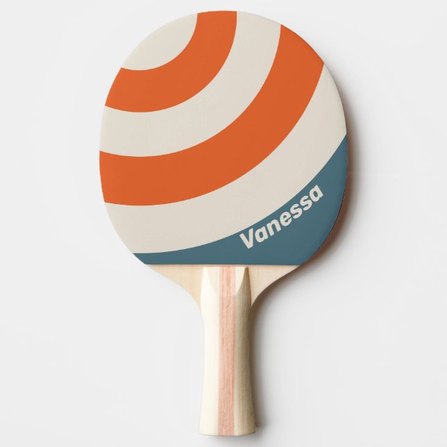 Pala De Ping Pong Retro Surfside Circle Stripe with Name (Anverso)