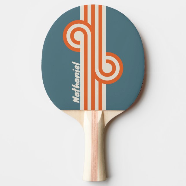 Pala De Ping Pong Retro Surfside Loop con Nombre (Anverso)