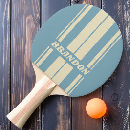 Pala De Ping Pong Retro Tablero de Océano Rayas con Nombre