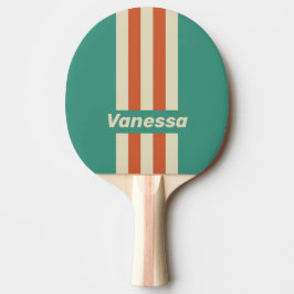 Pala De Ping Pong Retro Timeless Pin Stripes with Name