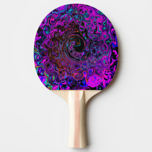 Pala De Ping Pong Retro Torbellino Líquido Negro y Magenta Alucinant