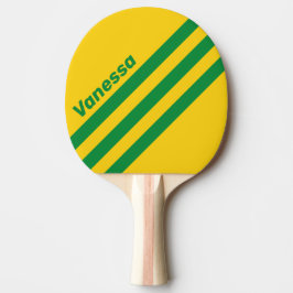 Pala De Ping Pong Retro Tropical Banana Three Angled Stripe withName