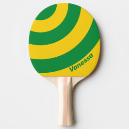 Pala De Ping Pong Retro Tropical Banana Three Circle Stripe withName