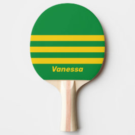 Pala De Ping Pong Retro Tropical Palm Three Across Stripe with Name