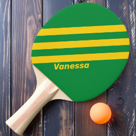 Pala De Ping Pong Retro Tropical Palma Tres Franjas con Nombre