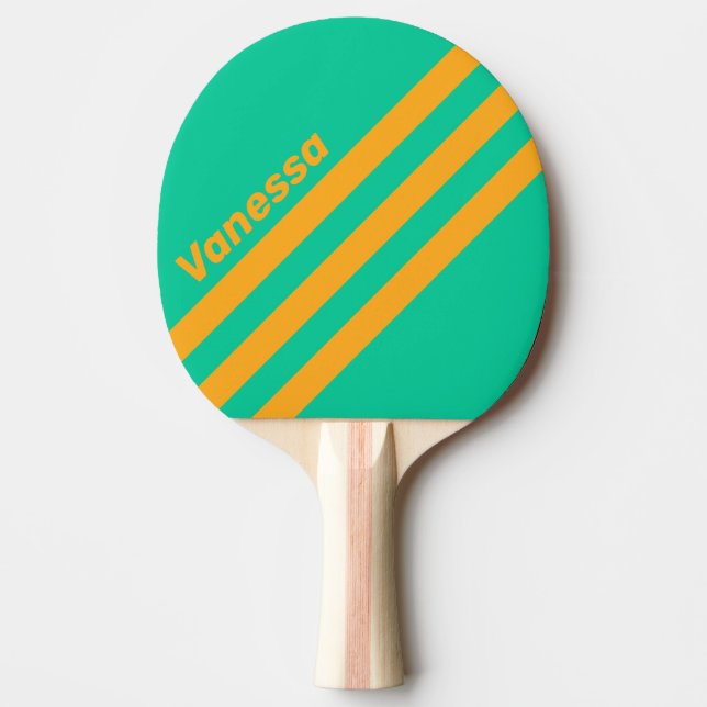 Pala De Ping Pong Retro Tropical Punch Angled Striping with Name (Anverso)