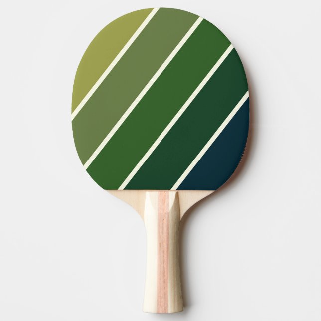 Pala De Ping Pong Retro verde cinco negrita a rayas (Anverso)