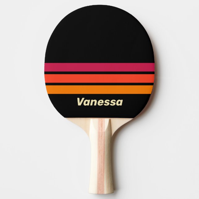 Pala De Ping Pong Retro VHS Across Striping with Name (Anverso)