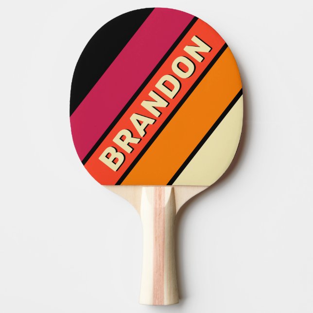 Pala De Ping Pong Retro VHS negrita con nombre (Anverso)