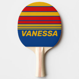 Pala De Ping Pong Retro Warmhearted Horizon Striping with Name