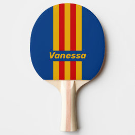 Pala De Ping Pong Retro Warmhearted Pin Stripes with Name